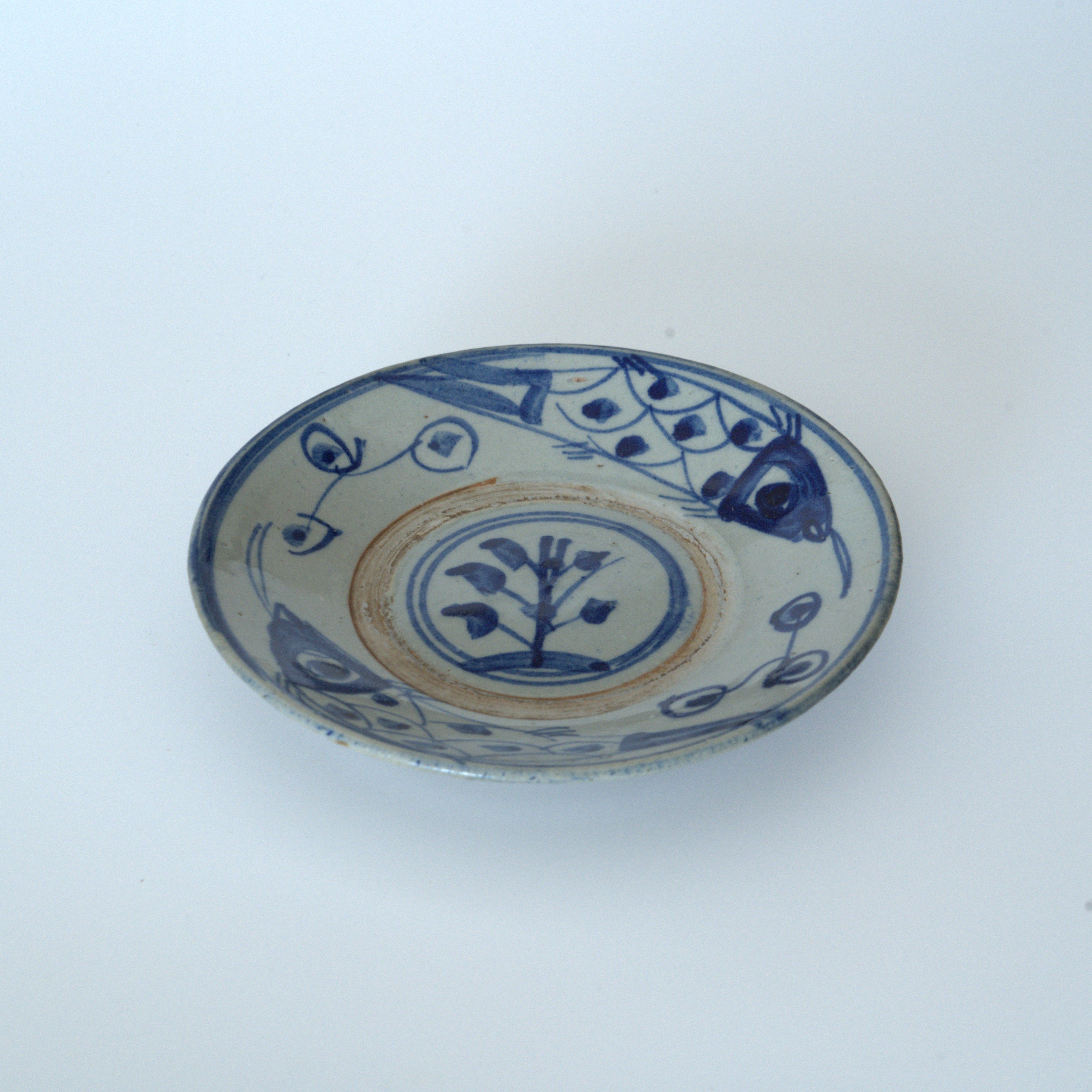 青花双魚花文皿①
