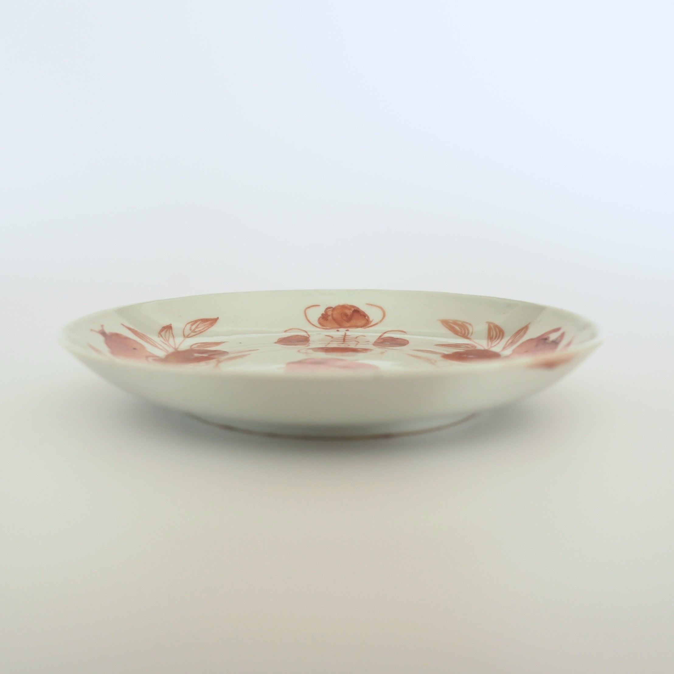 赤絵福寿三多文皿中①