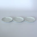 月白釉八角輪花茶托3個セット