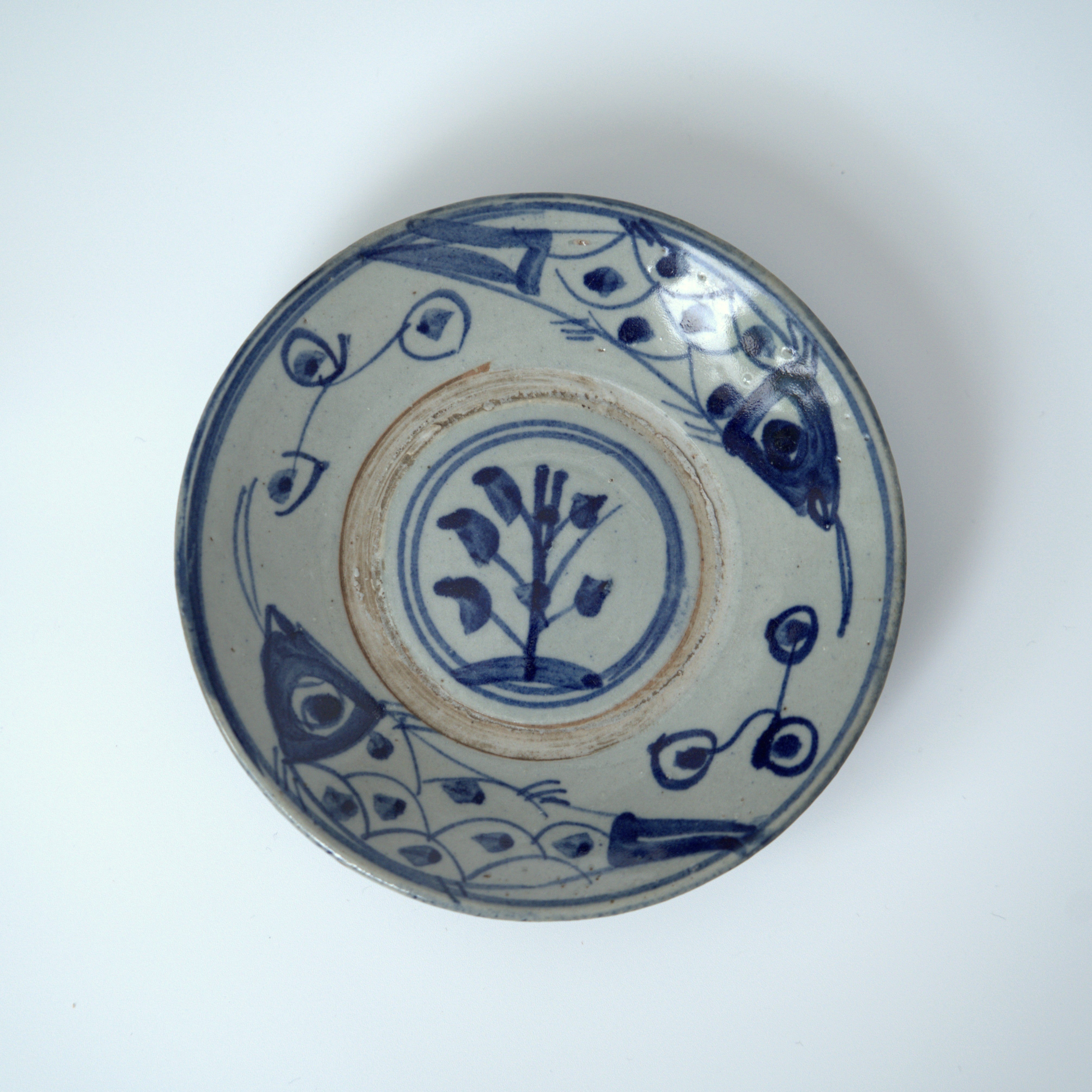 青花双魚花文皿①