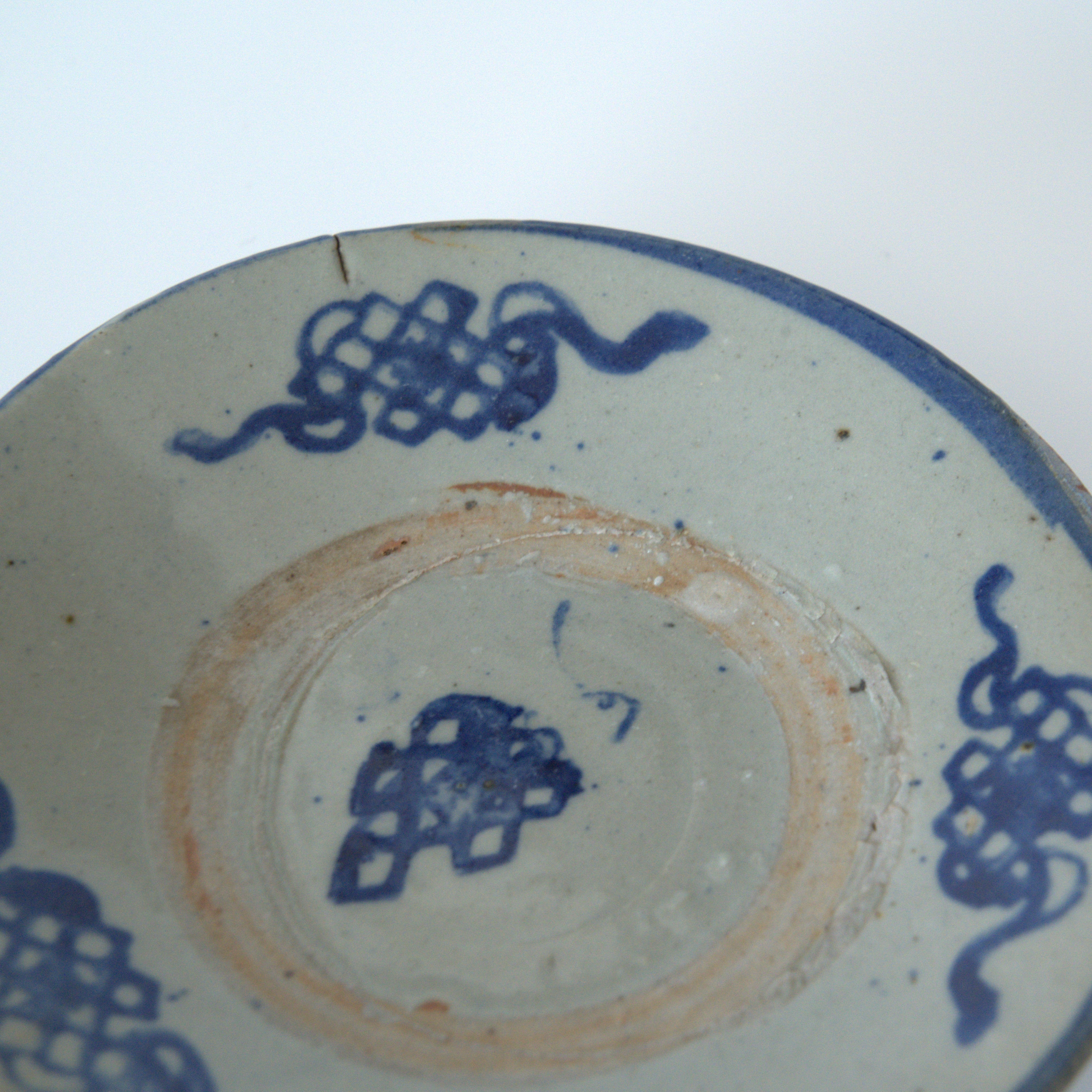 青花中国結文小皿③