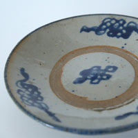 青花中国結文小皿①