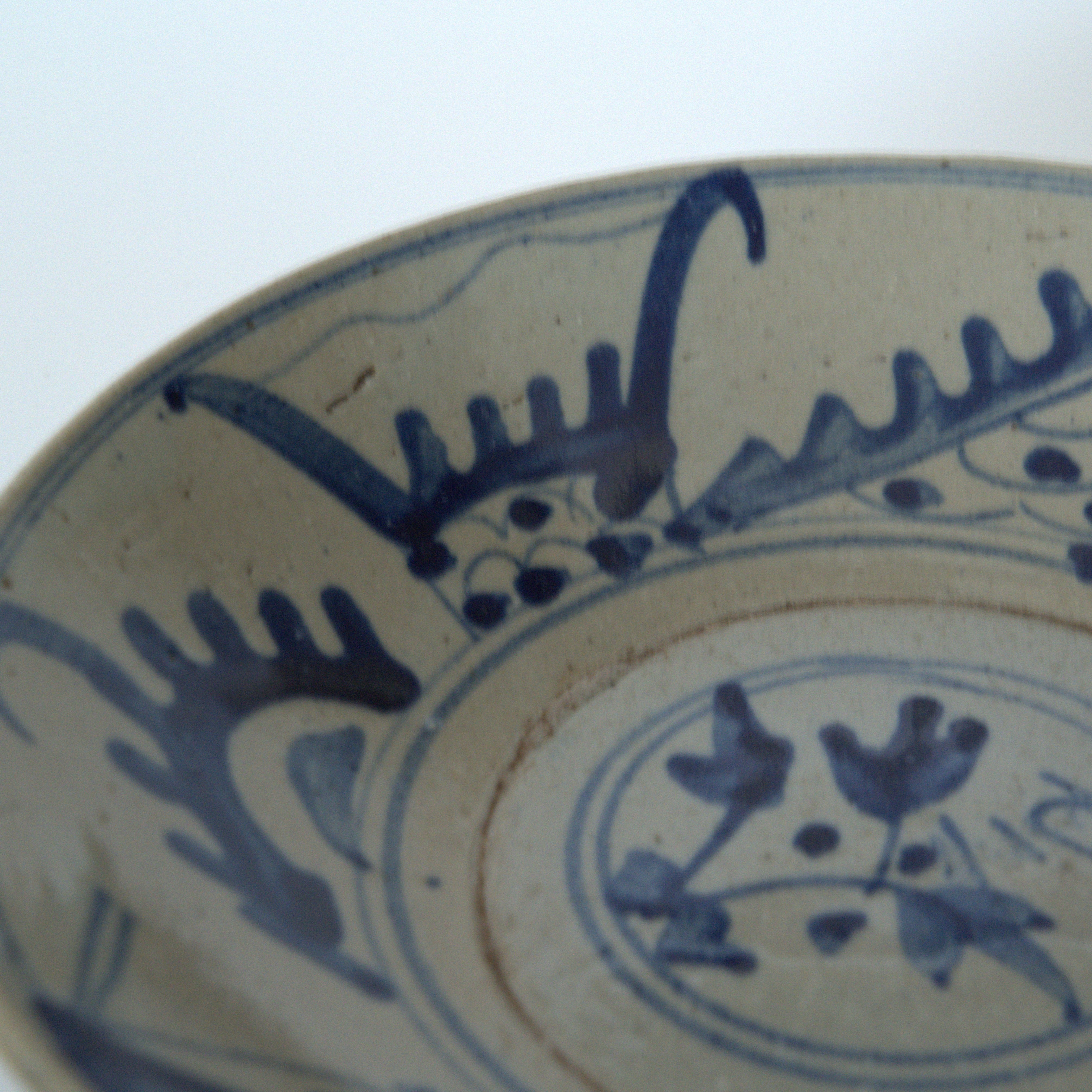 青花双魚花文皿大②