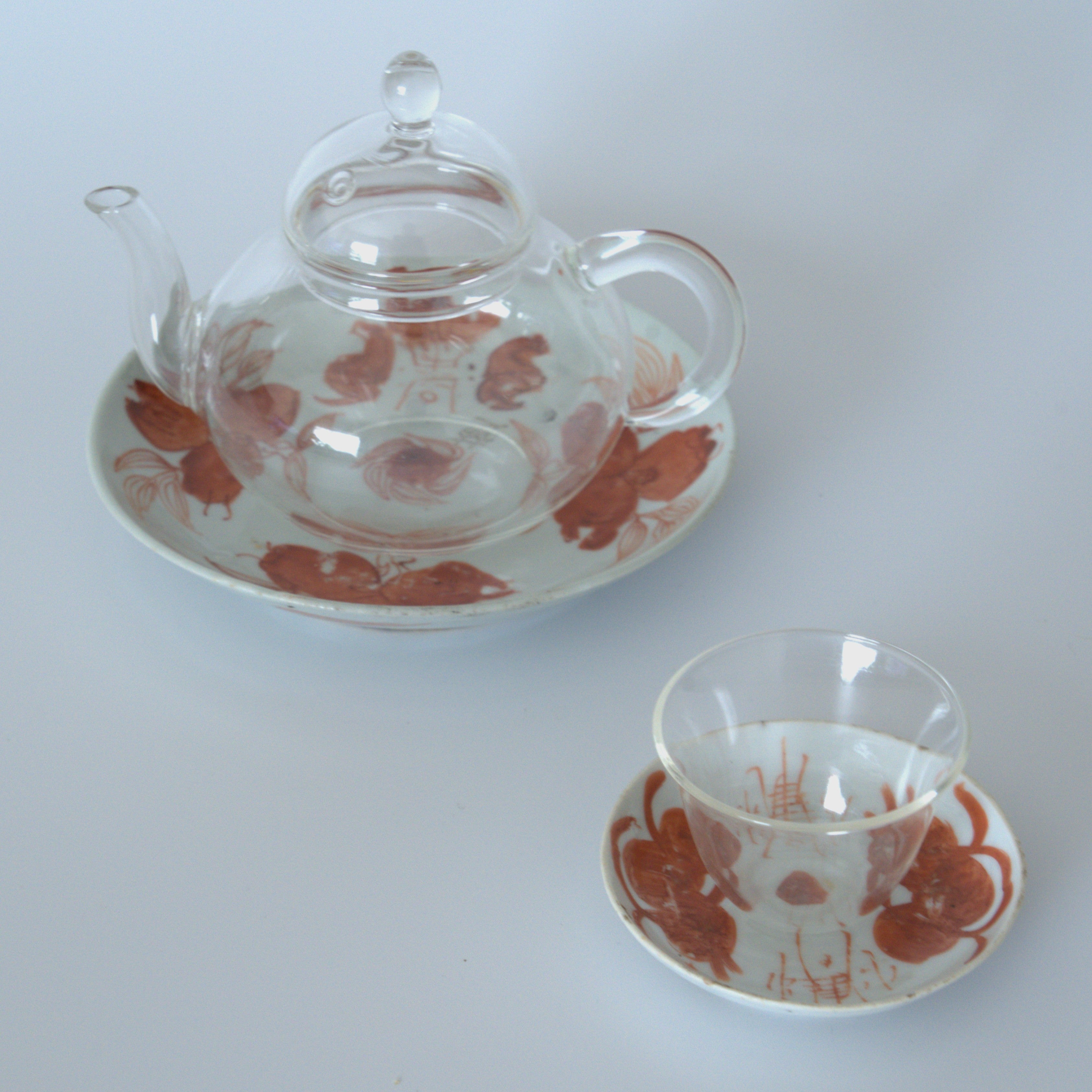 赤絵双寿三多文豆皿②