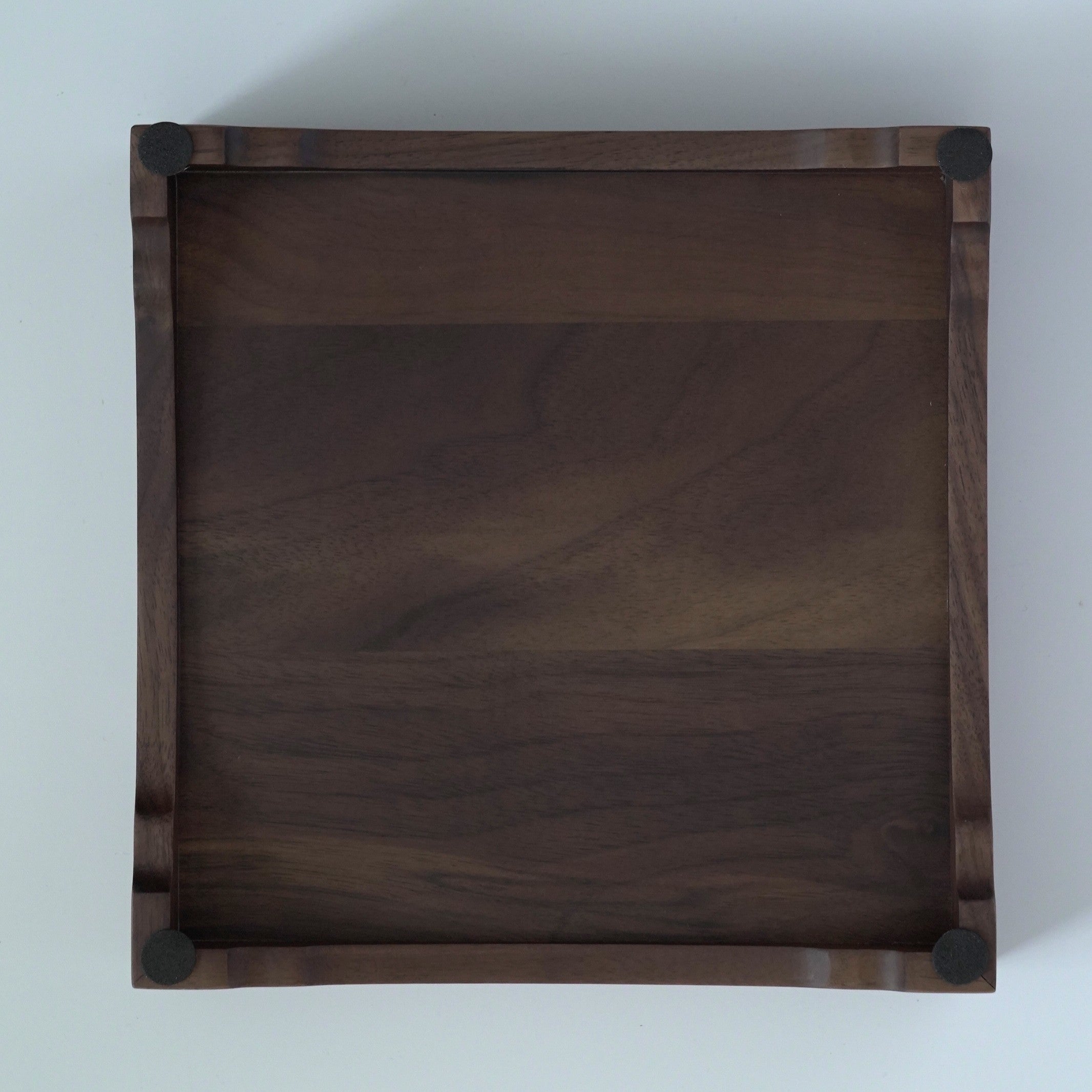 木製正方盆大　クルミ