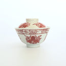 赤絵福寿三多文蓋碗