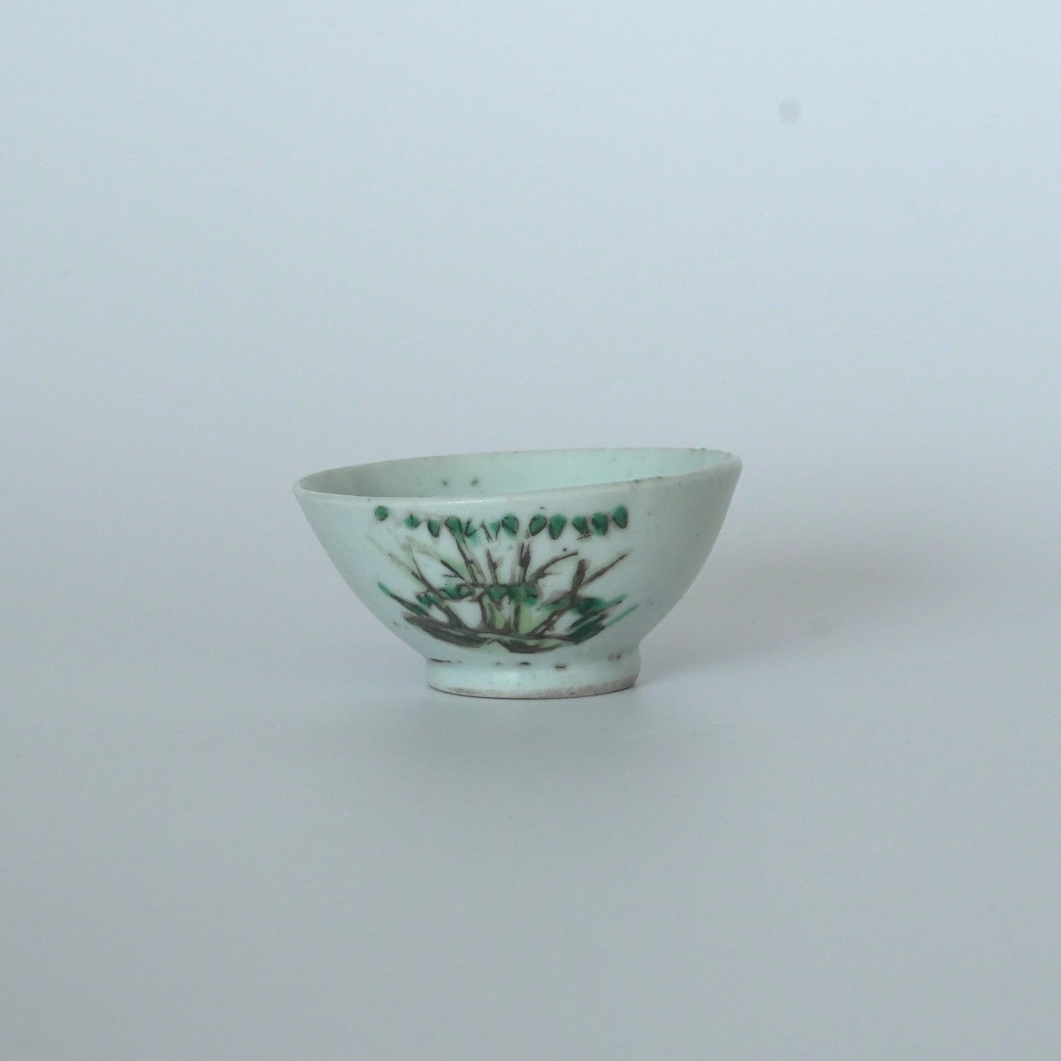 粉彩竹節文茶杯③