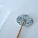 青花七宝文茶枕大