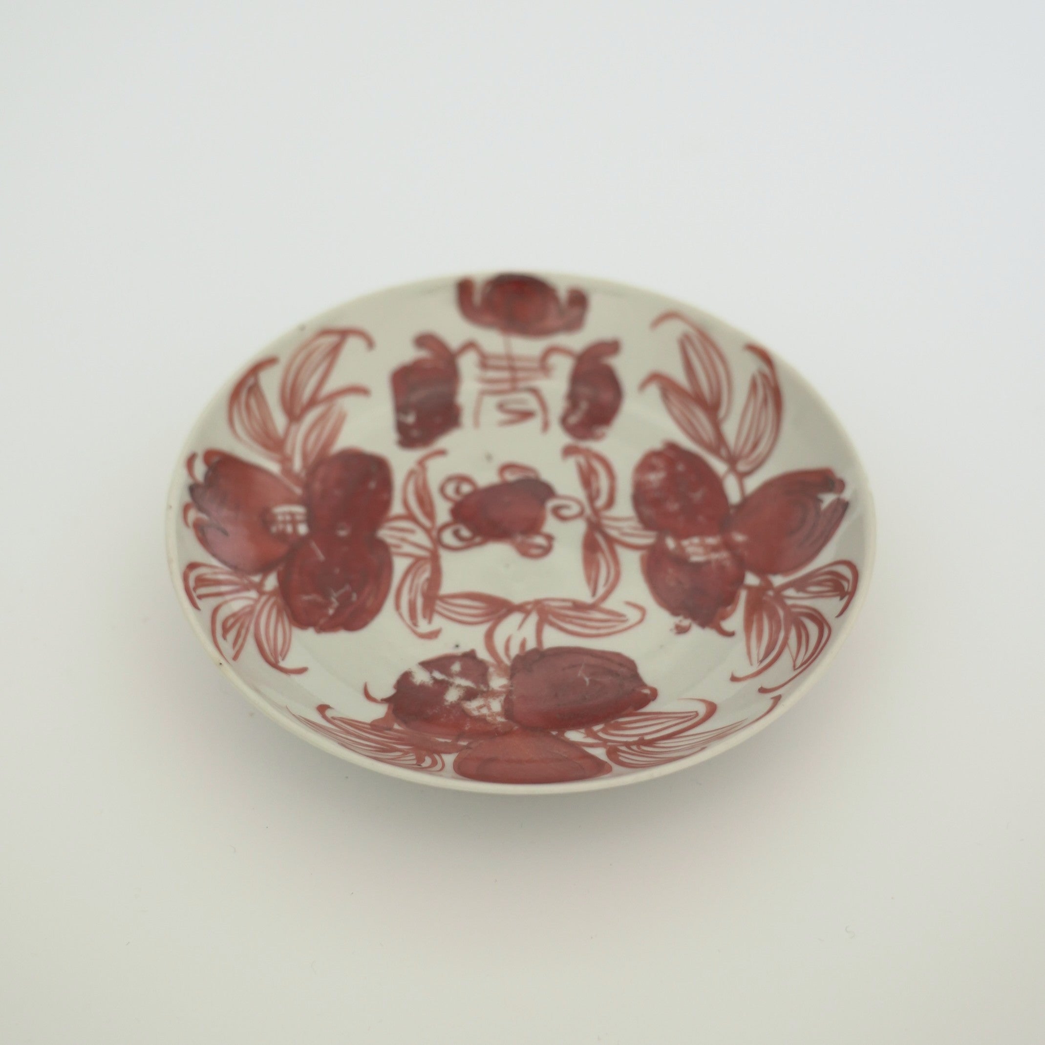 赤絵福寿三多文皿⑭