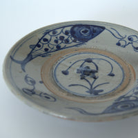 青花双魚花文皿②