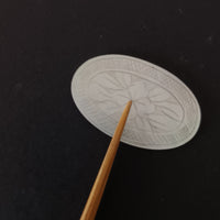 白蝶貝山茶花茶枕①楕円