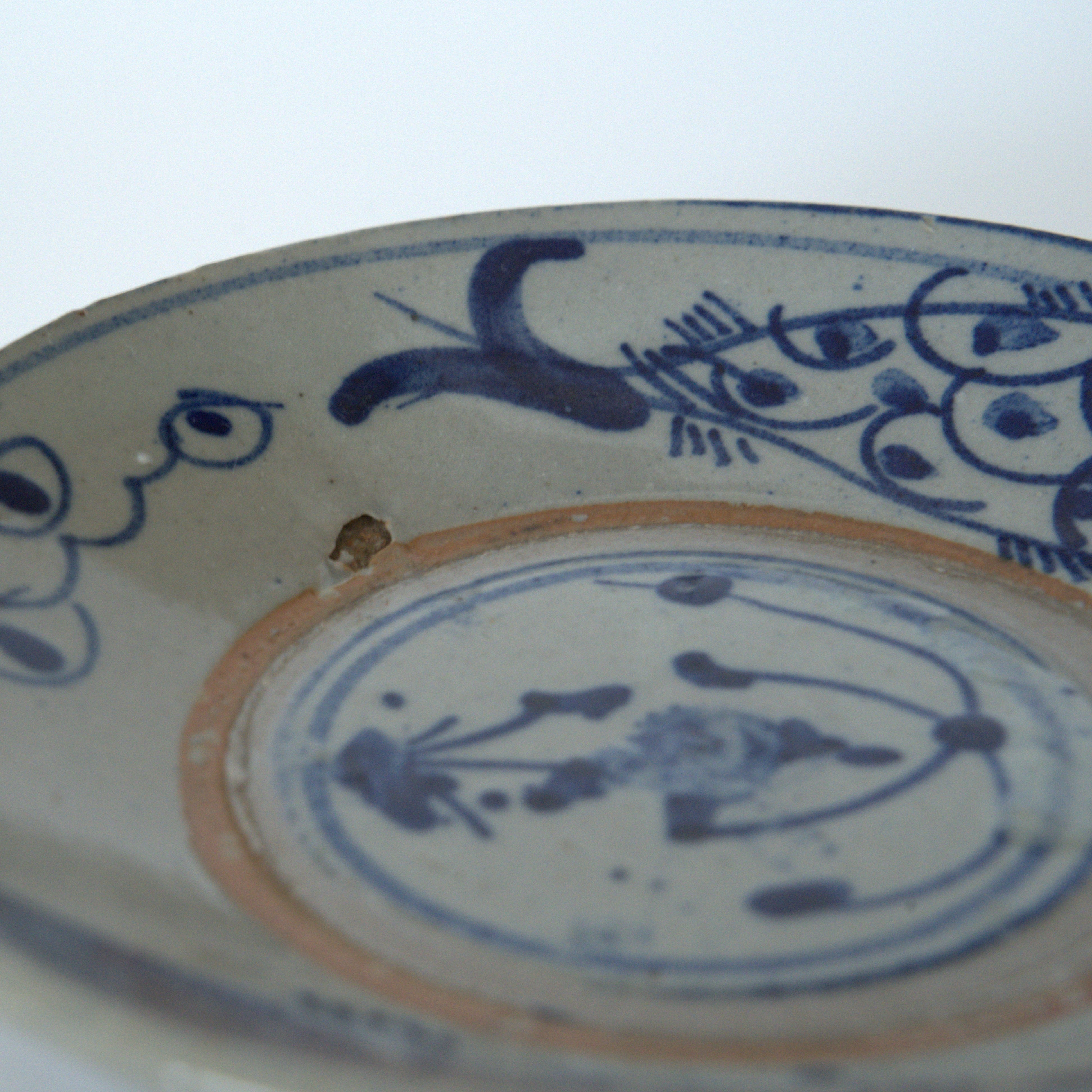 青花双魚花文皿④