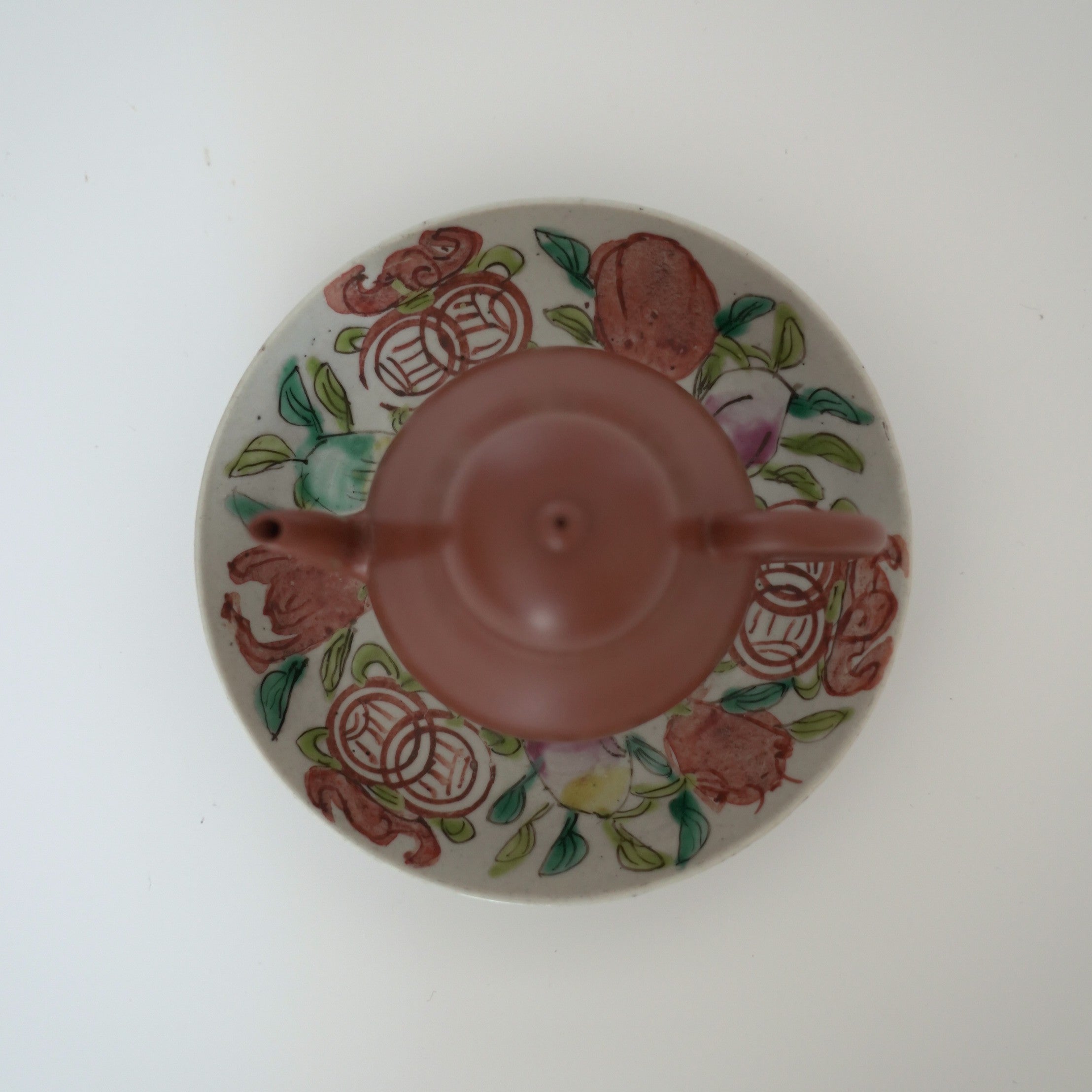 粉彩七宝三多文皿 ⑥