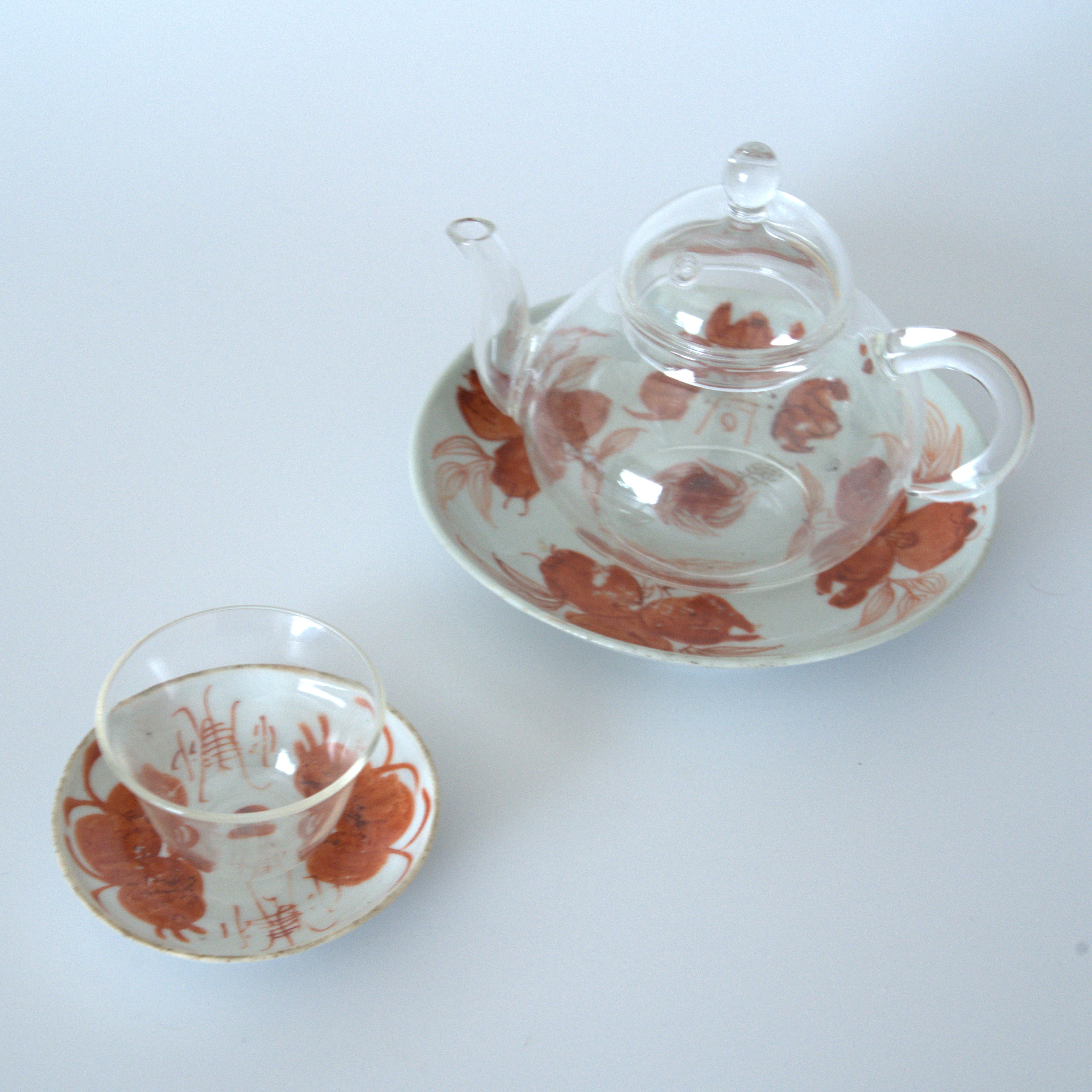 赤絵双寿三多文豆皿④