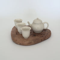 木製樹瘤壺承中