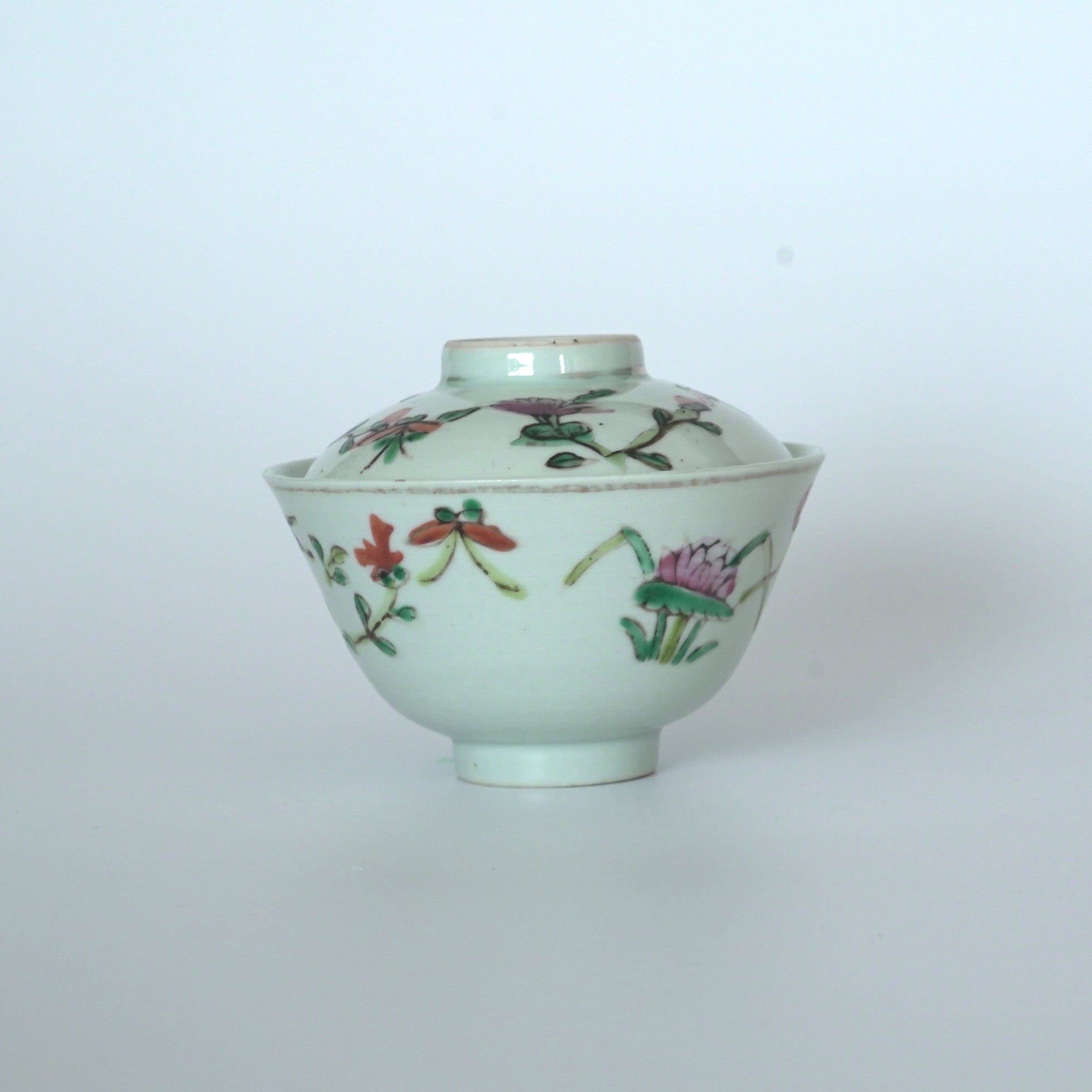 粉彩四季花文蓋碗②