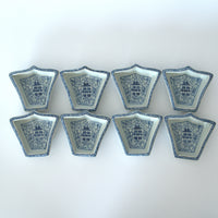 青花喜字花卉九子皿