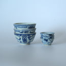 青花唐草文小茶杯３個セット②