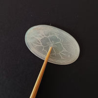 白蝶貝山茶花茶枕①楕円