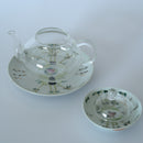 粉彩竹詩文豆皿④