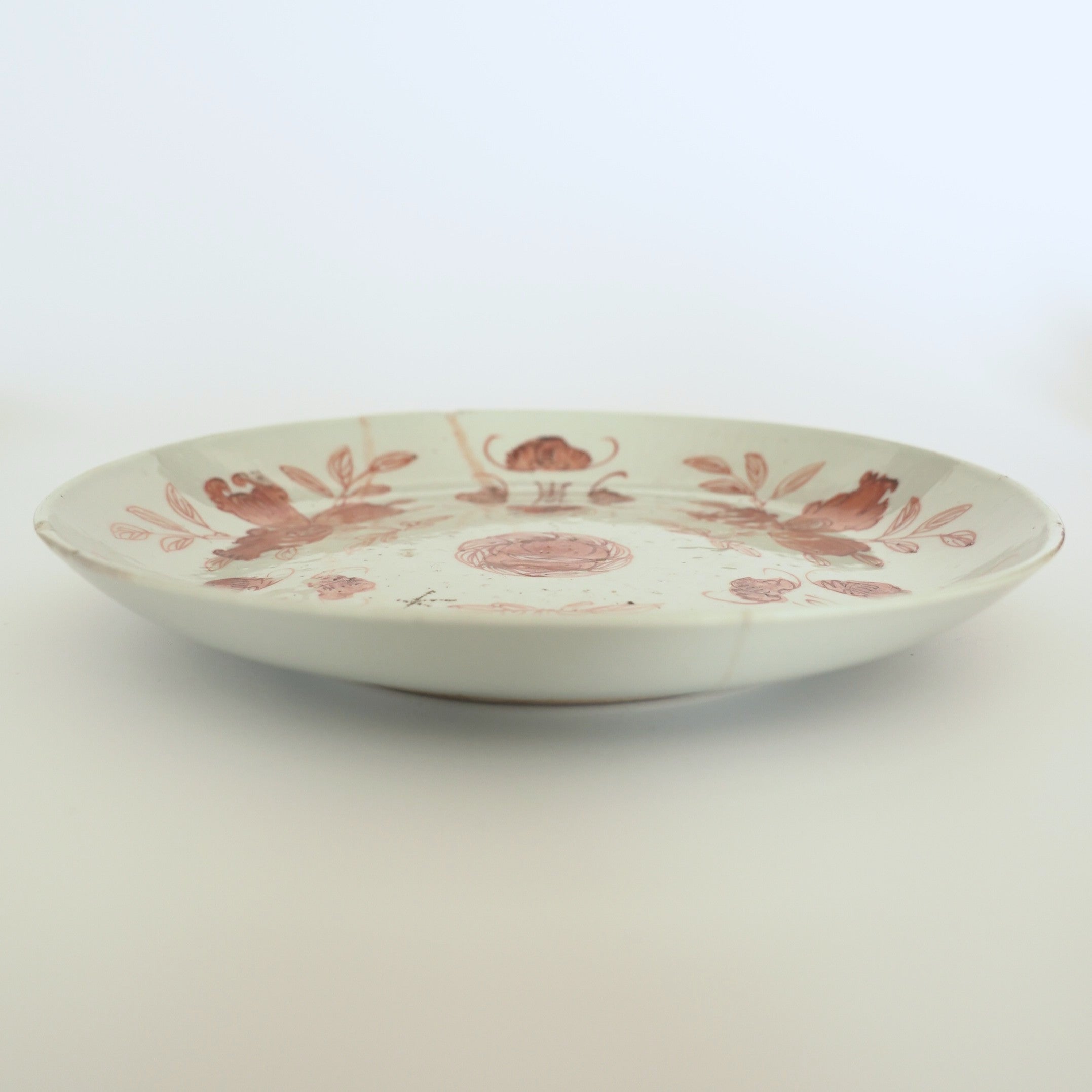 赤絵福寿三多文皿大①