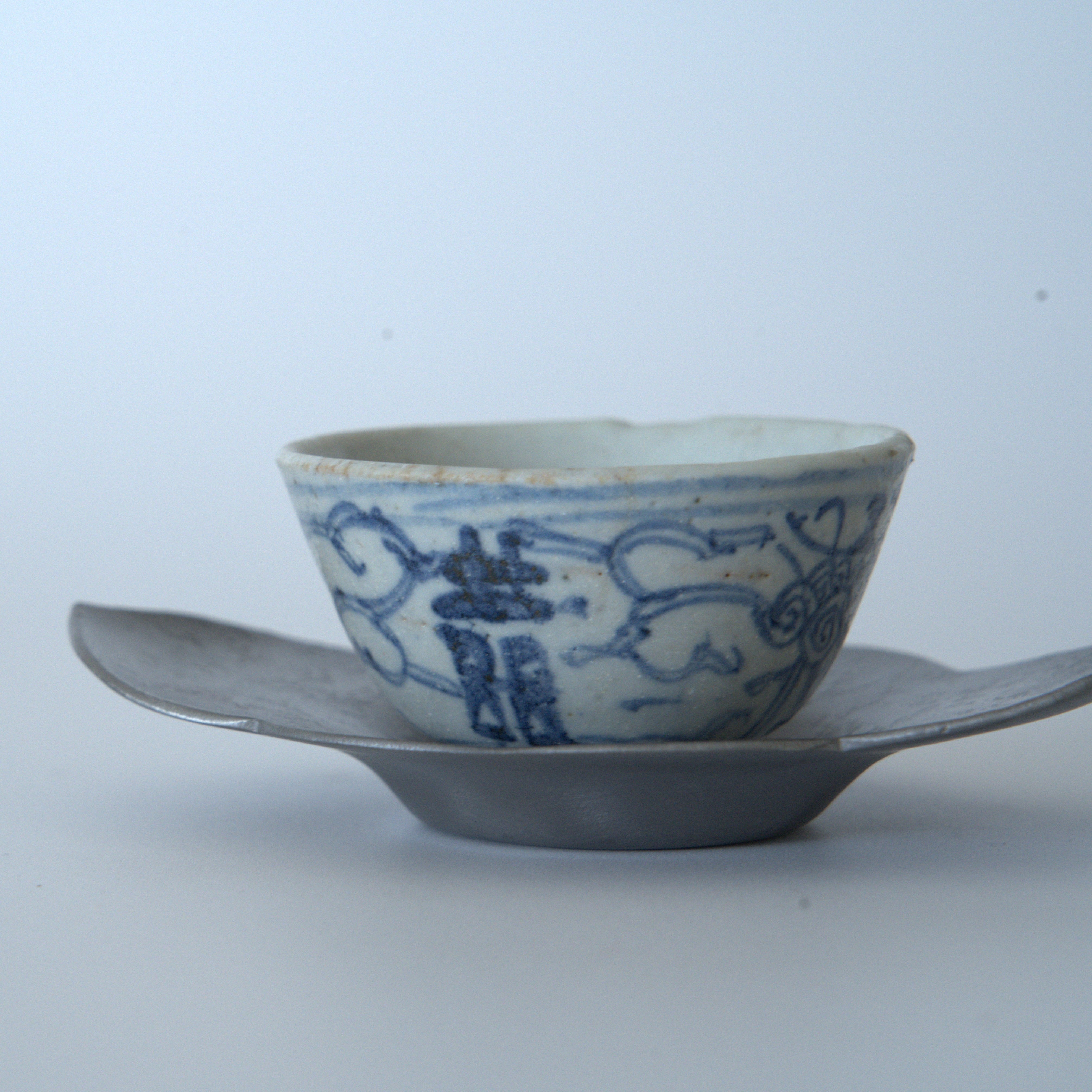 青花双喜文茶杯①