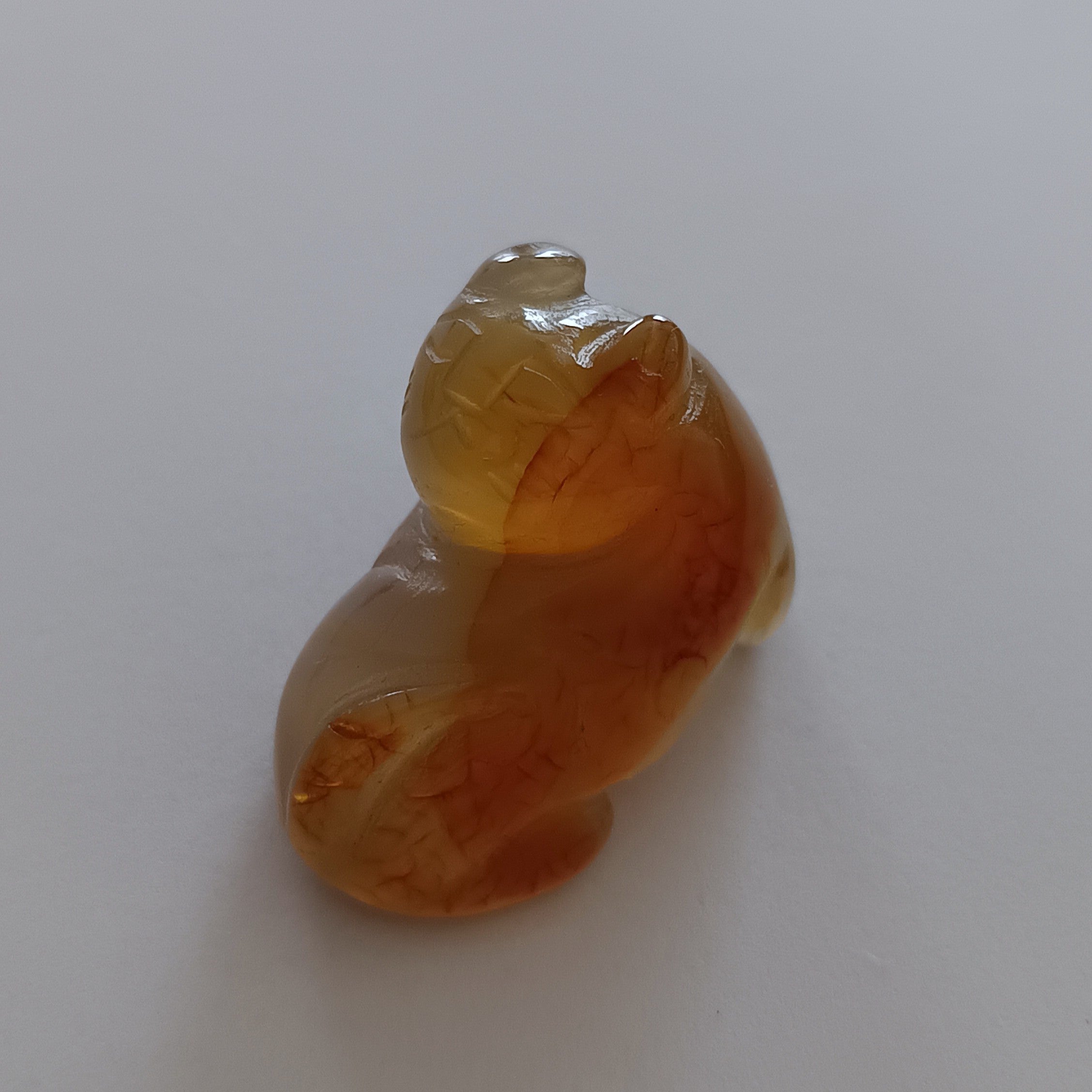 石製回頭猫茶枕左⑥