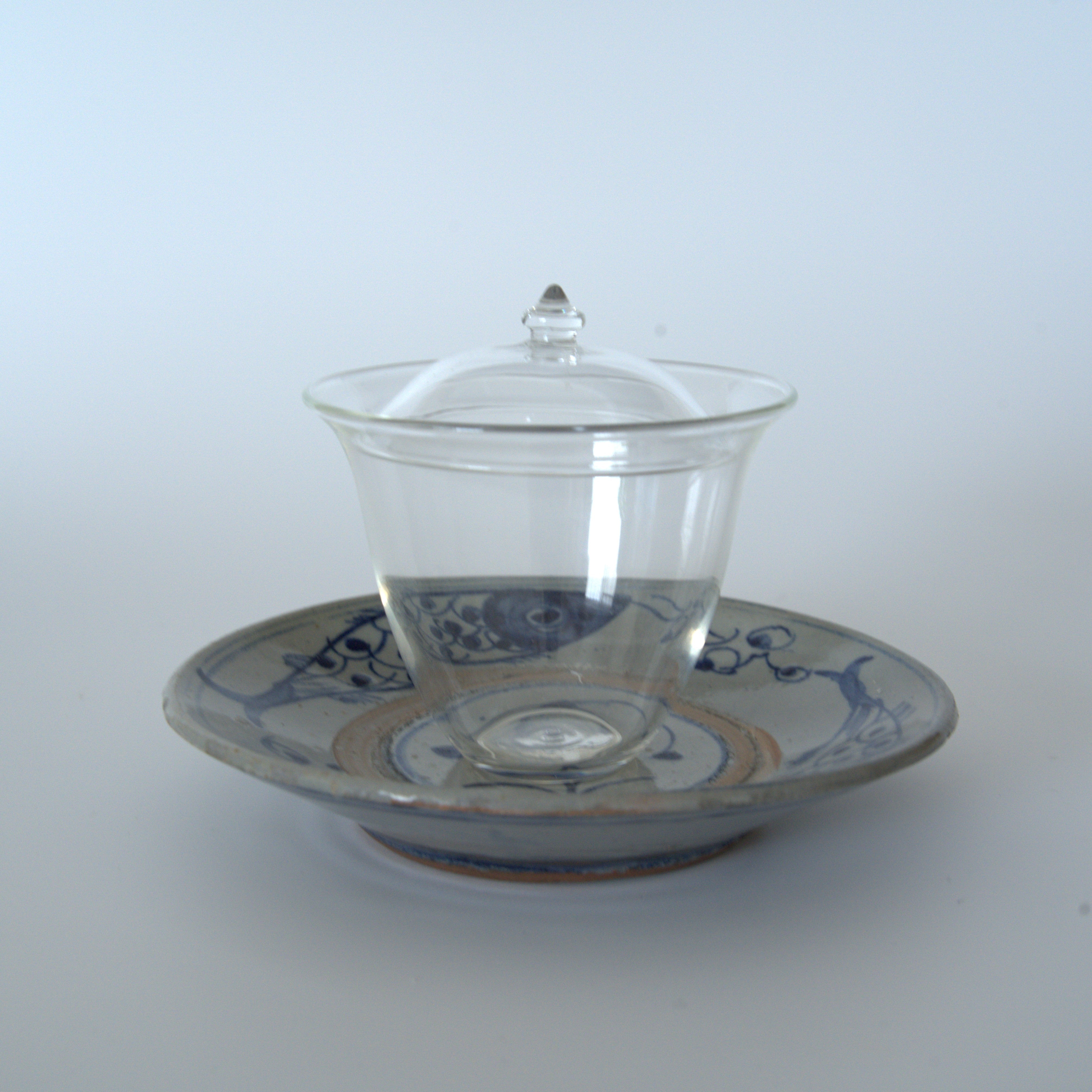 青花双魚花文皿②