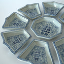 青花喜字花卉九子八角皿