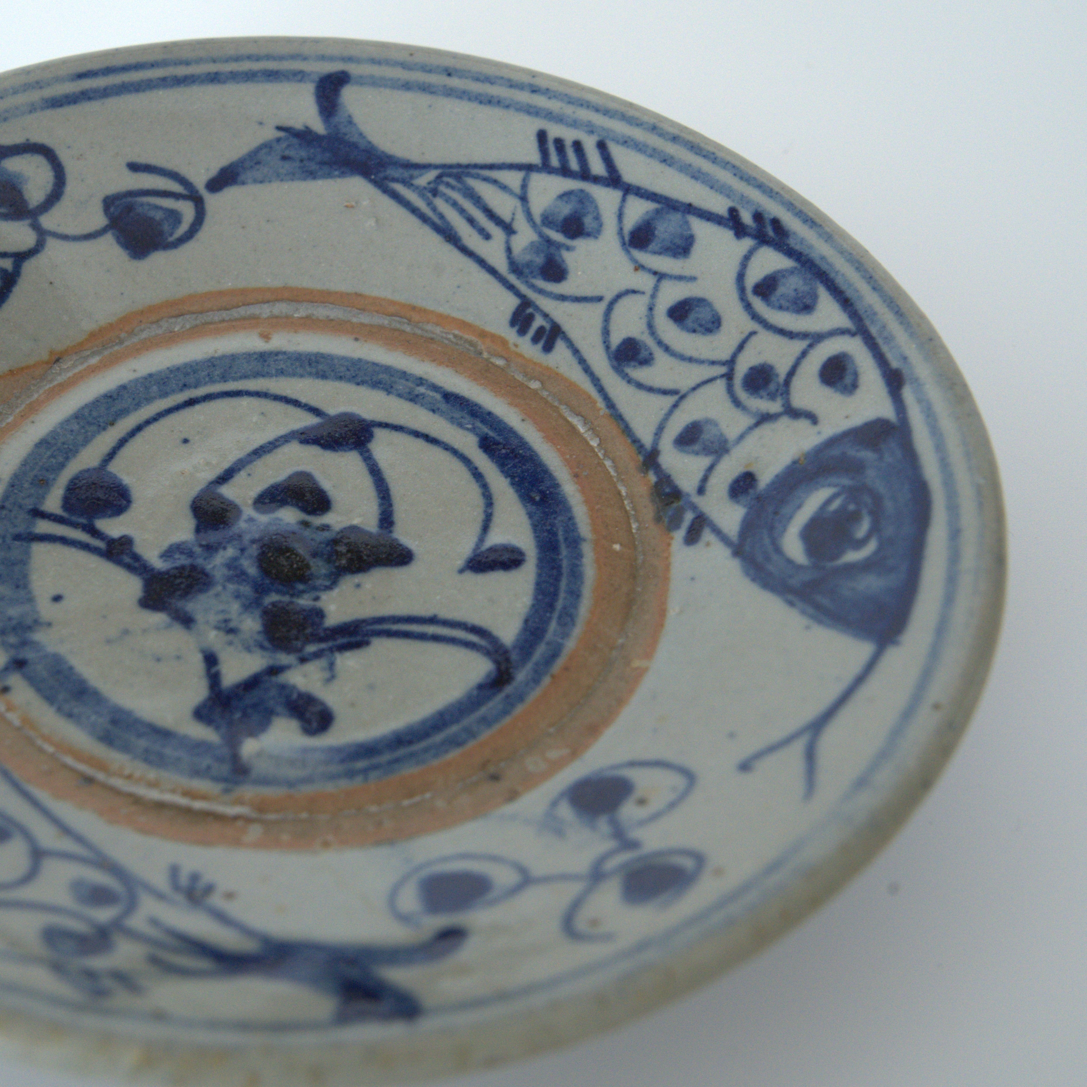 青花双魚花文皿③