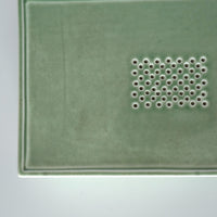 長方窯変茶盤③錆青磁色