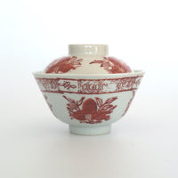 赤絵福寿三多文蓋碗