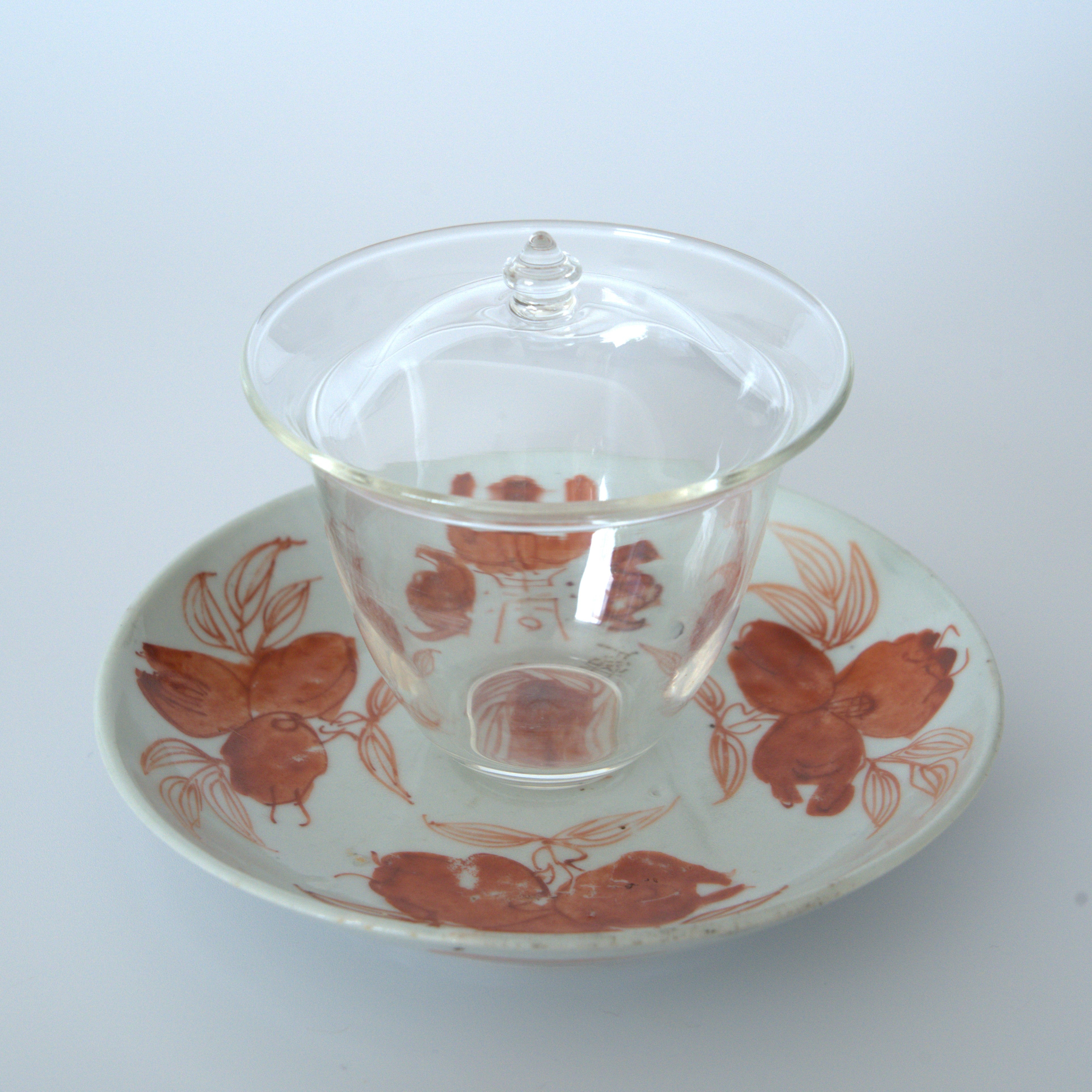 赤絵福寿三多文皿④