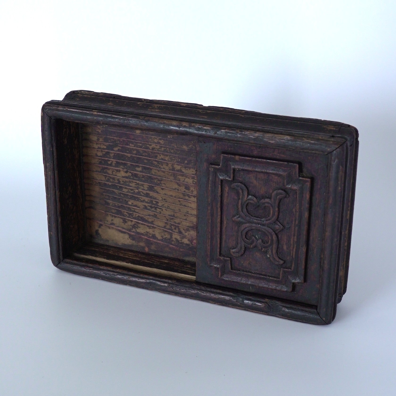 老木彫寿字木箱