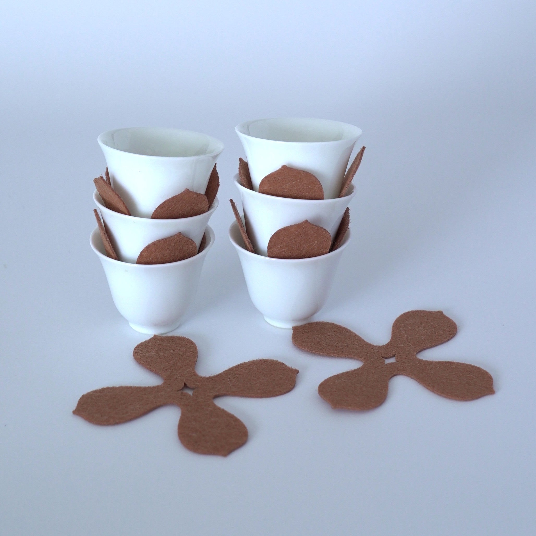 フェルト製茶杯布6枚セット
