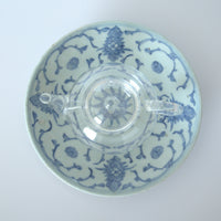 青花絡枝蓮文皿大