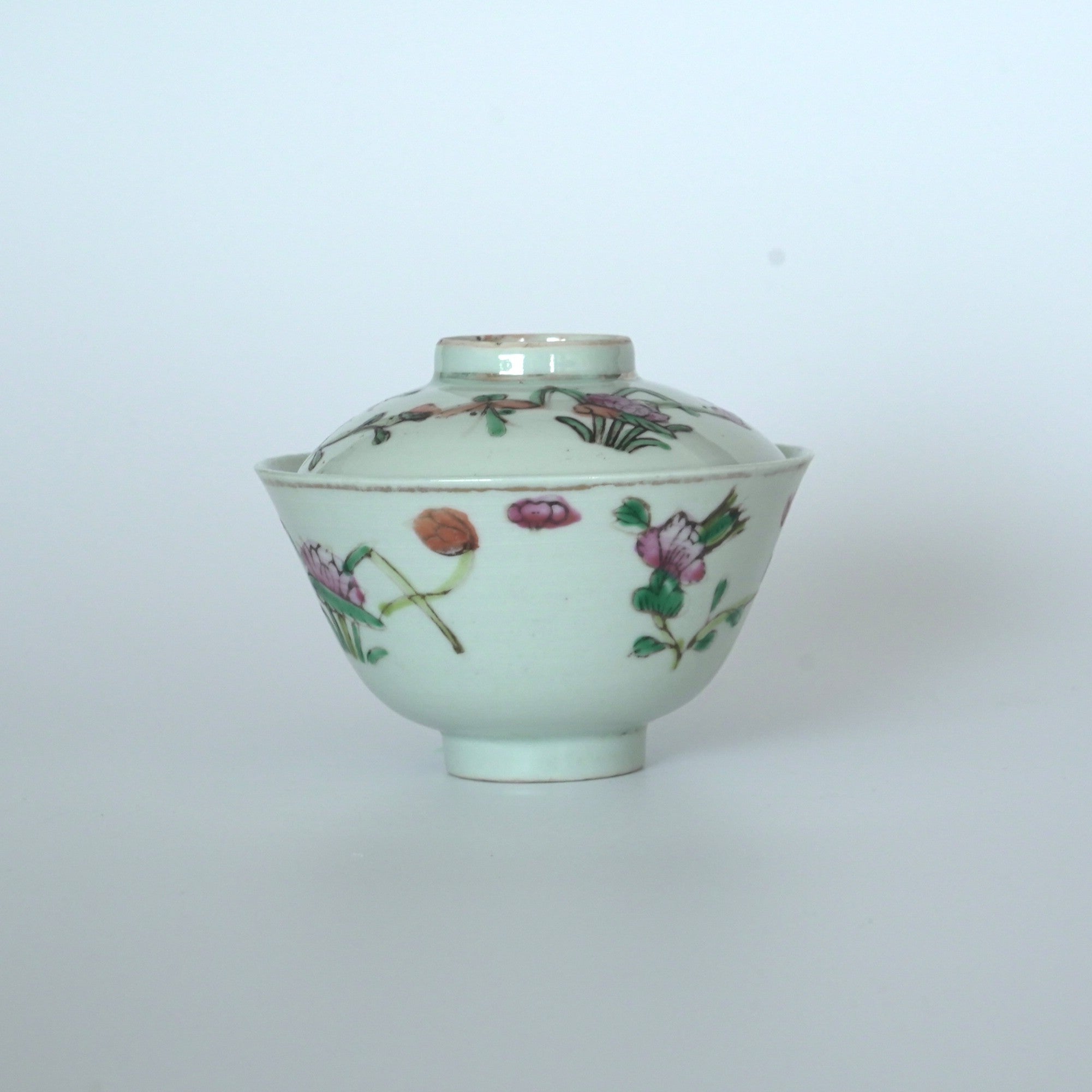 粉彩四季花文蓋碗②