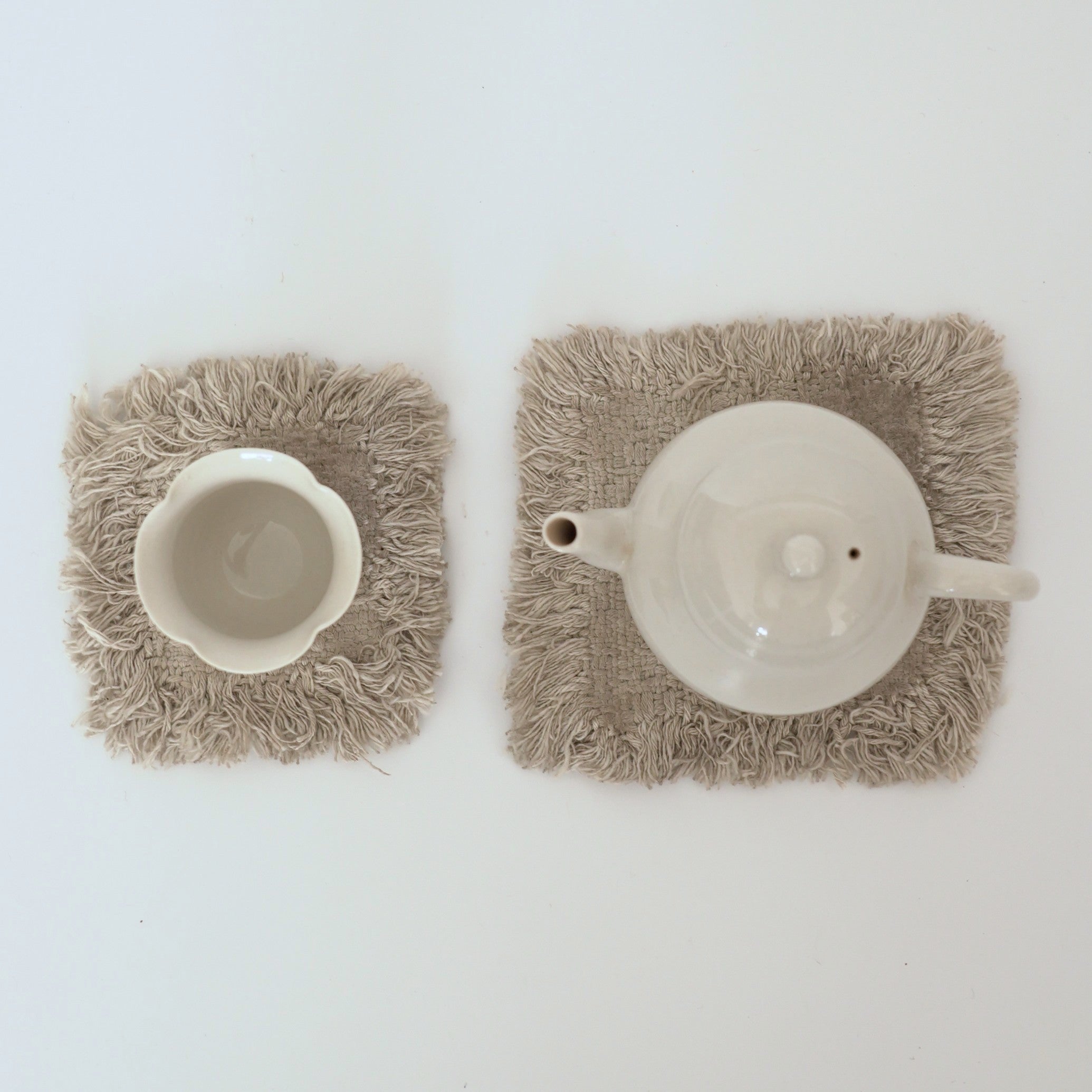 綿製草木染茶托大