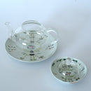 粉彩竹詩文豆皿③