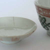 粉彩中国結文蓋碗