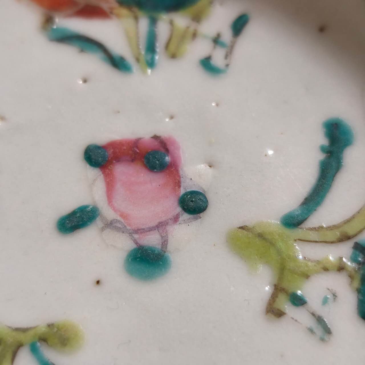 粉彩四季花文豆皿⑦