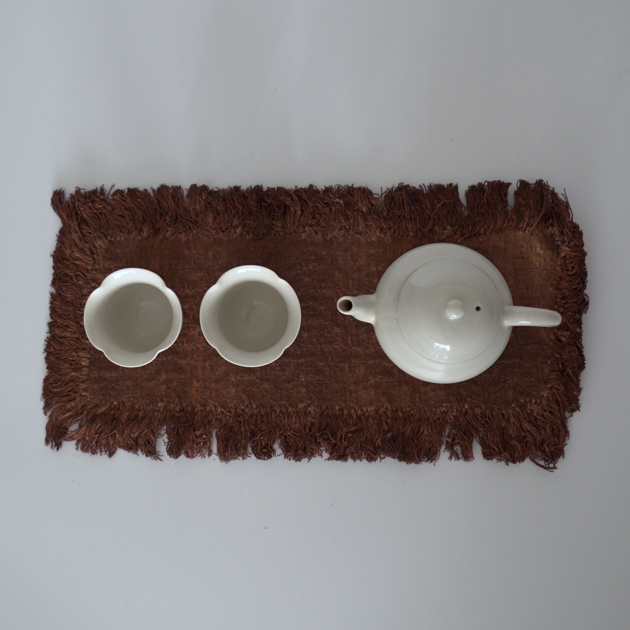 綿製柿渋染敷布小