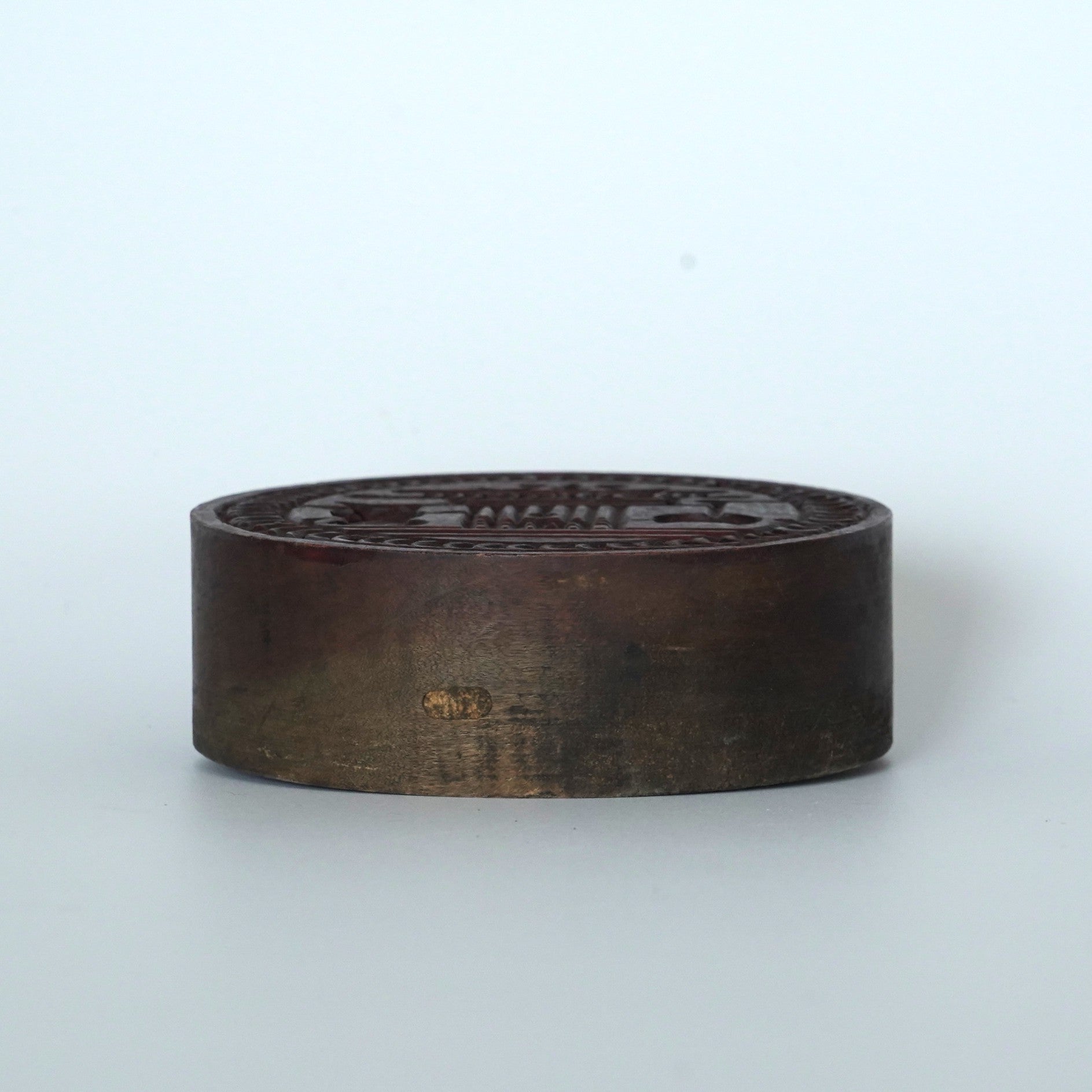 老木彫月宮玉兎文蓋置