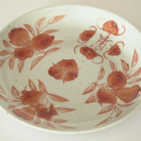 赤絵福寿三多文皿中②