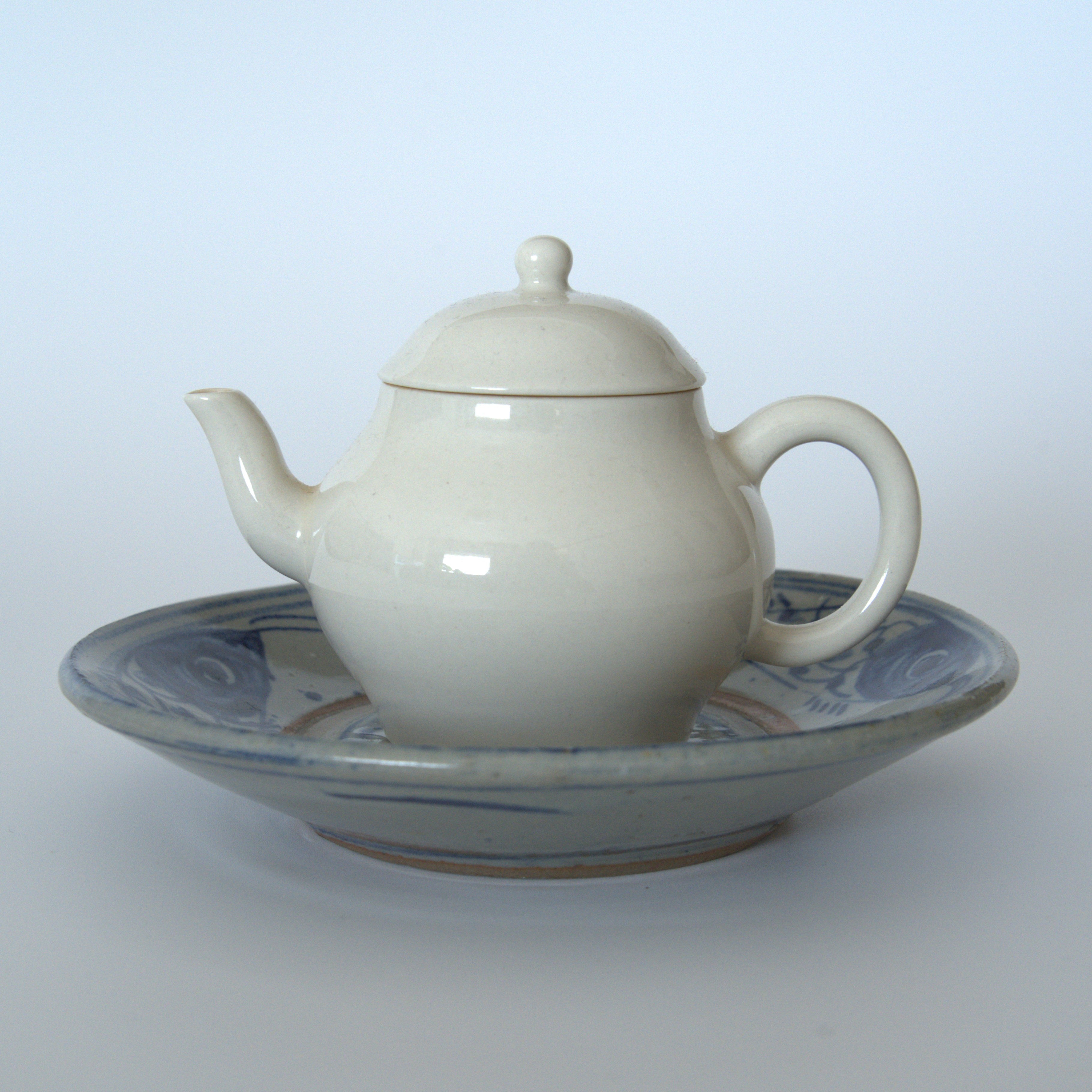 青花双魚花文皿④