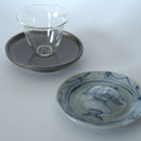 青花花籠蝙蝠文皿