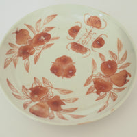 赤絵福寿三多文皿中①