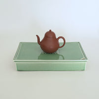長方窯変茶盤②粉青色
