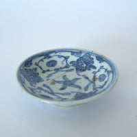 青花絡枝蓮文豆皿