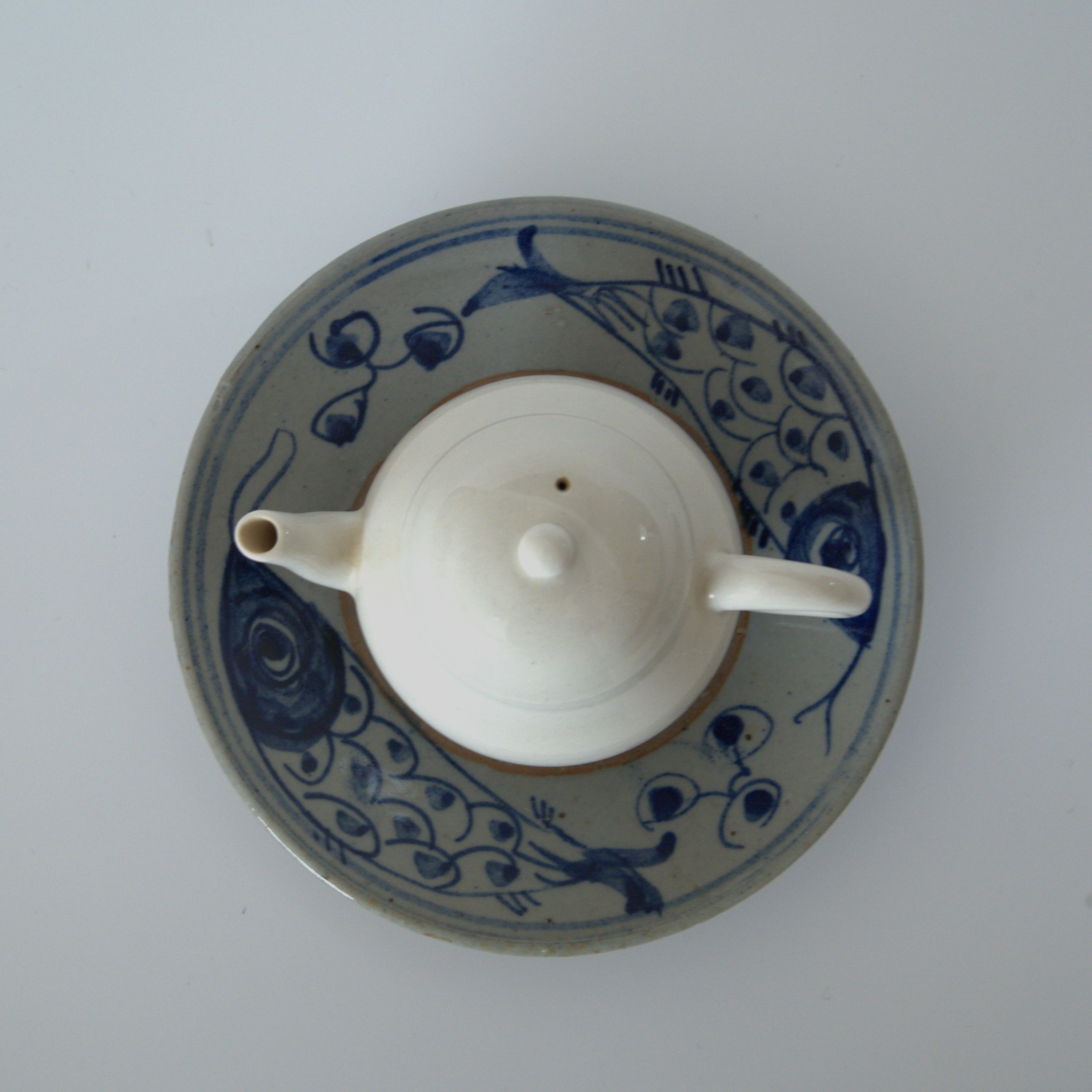 青花双魚花文皿③